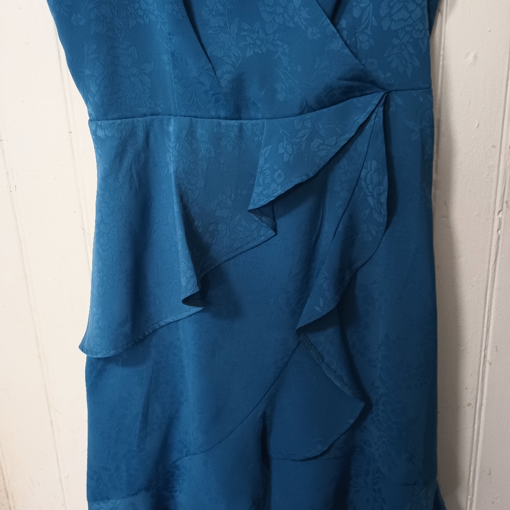Bcbgeneration Blue Asymmetrical Ruffled Mini Dress - image 3
